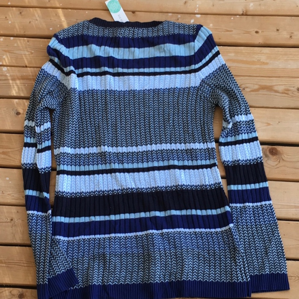 NWT blue geometric sweater A. C. W. - Picture 2 of 4